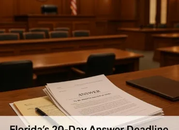 The 20-Day Deadline: Florida’s ‘Answer’ Clock That Can Wreck Your Case
